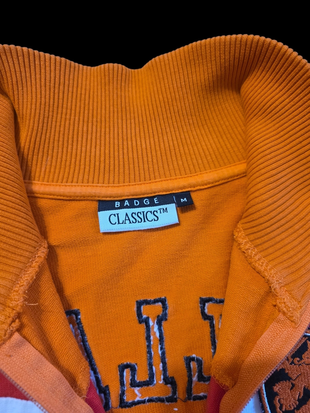 Vintage Classic Orange Track Jacket with Navy Lettering - Picture 6 of 7